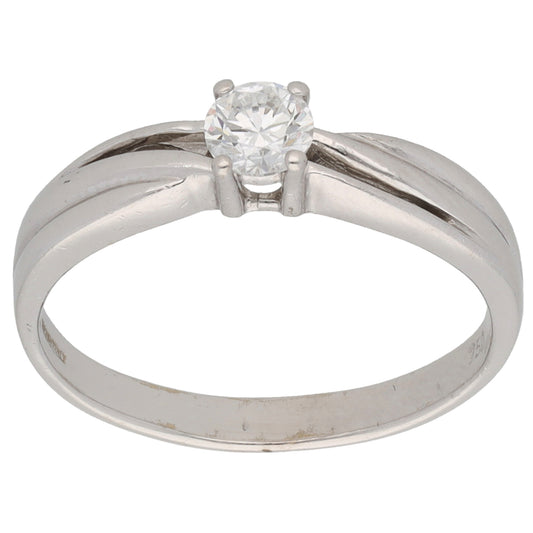 18ct White Gold 0.30ct Diamond Solitaire Ring Size N