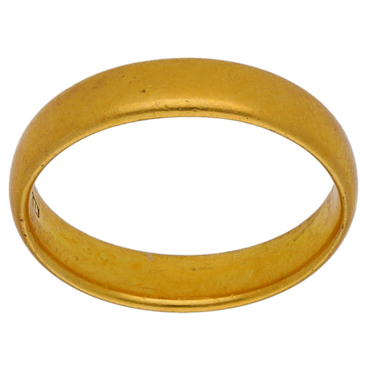 22ct Gold Plain Wedding Ring Size N