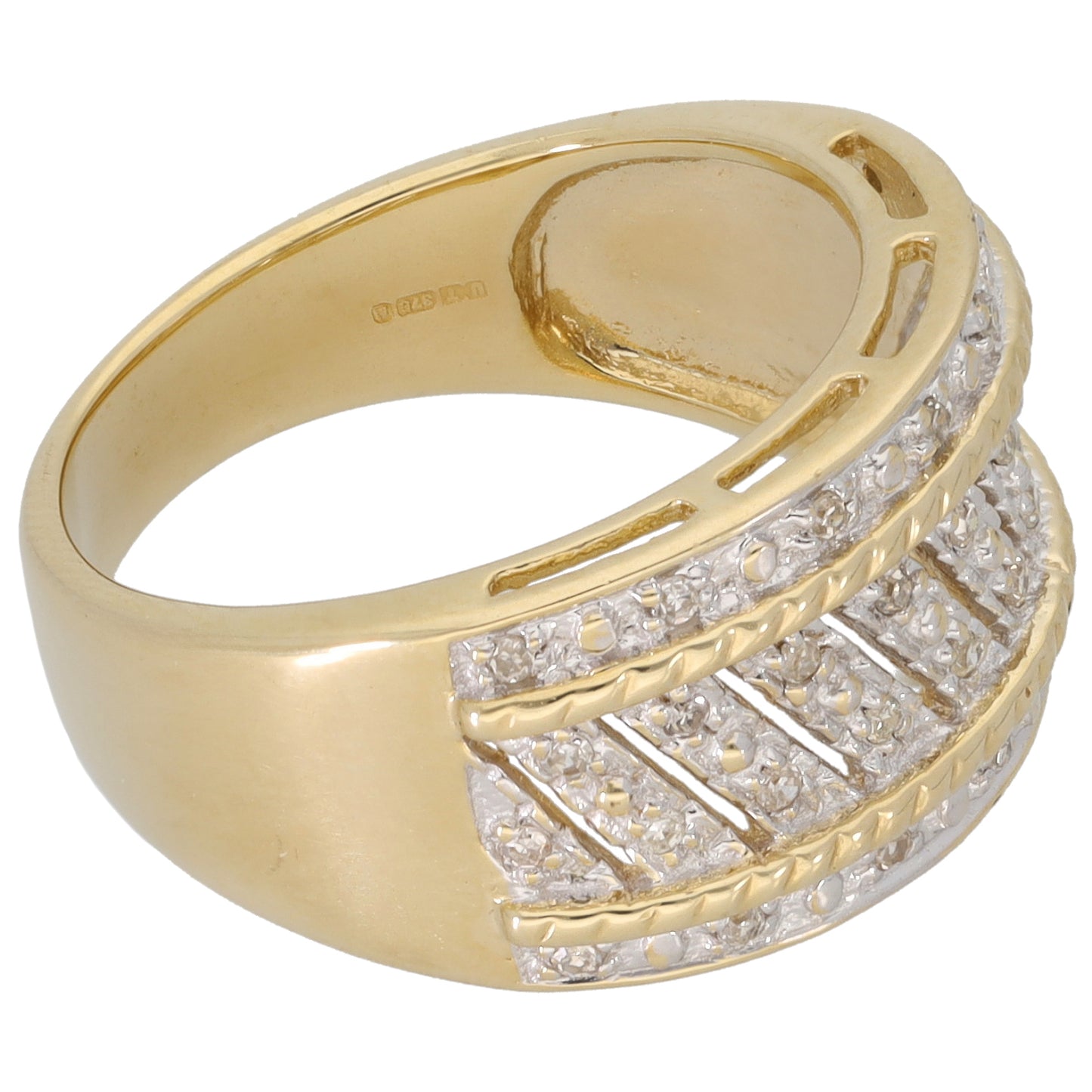 9ct Gold 0.16ct Diamond Alternative Ring Size N