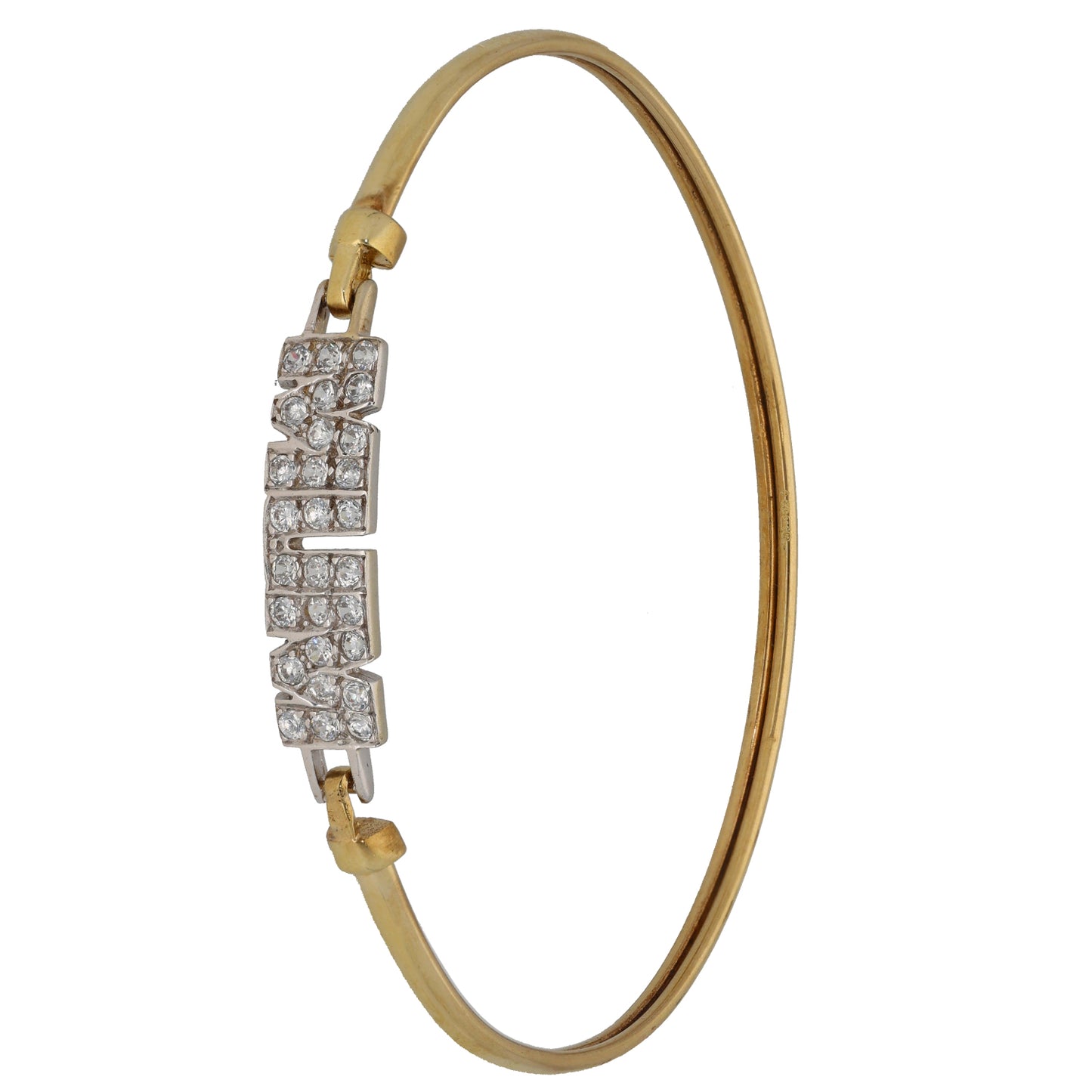 9ct Gold Cubic Zirconia Mum Bangle