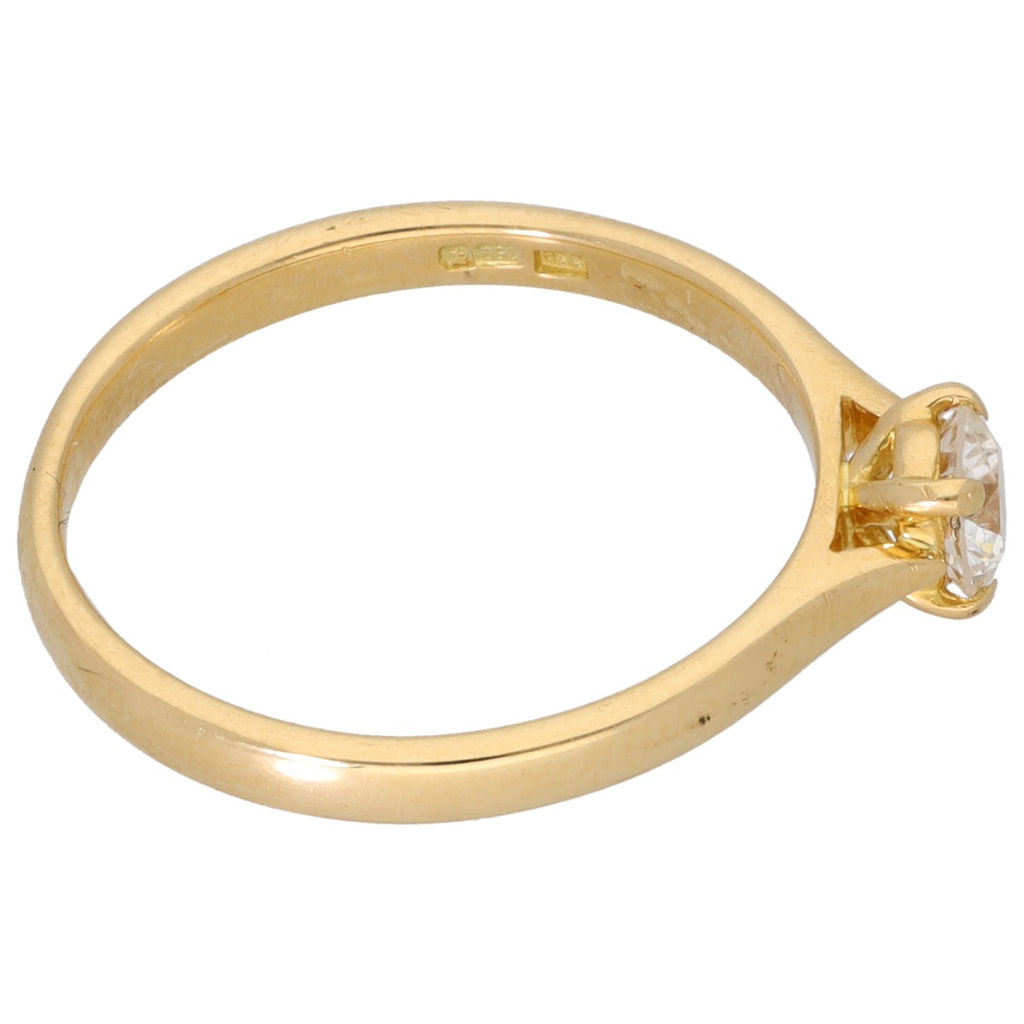 18ct Gold 0.25ct Diamond Solitaire Ring Size L