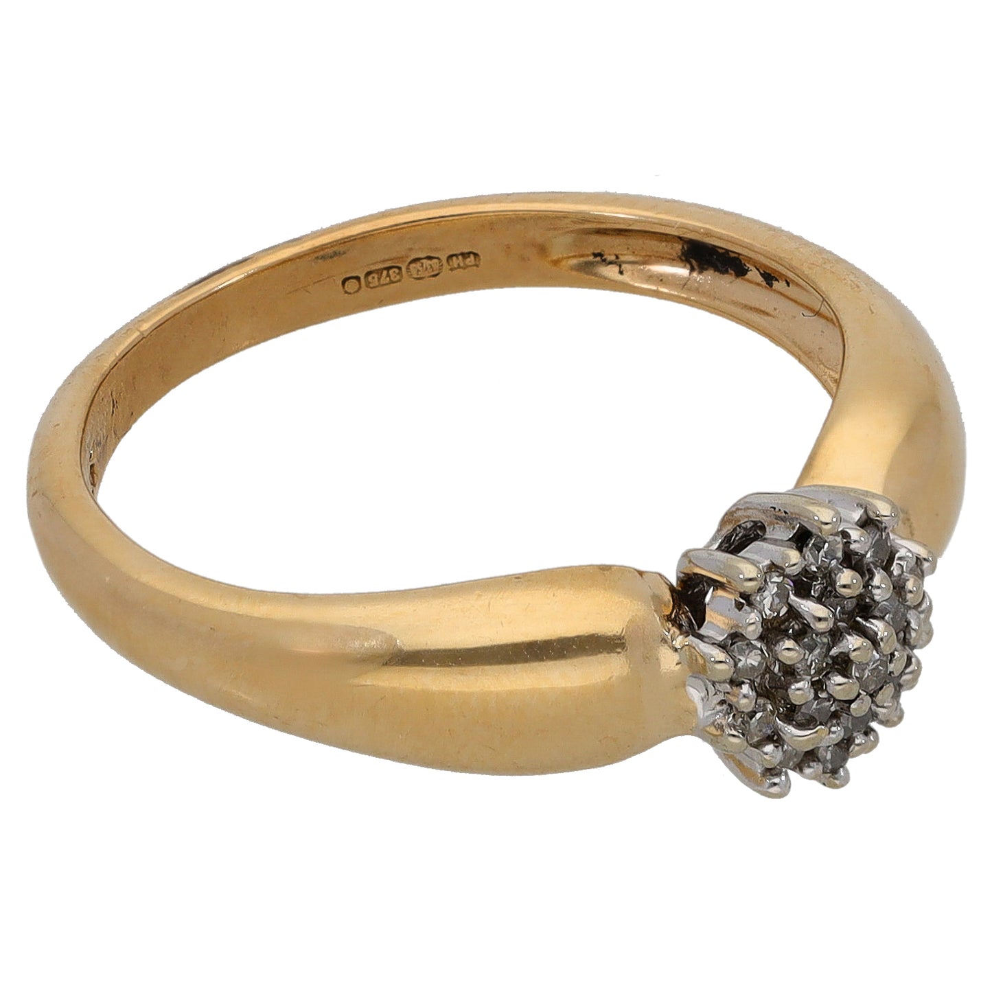 9ct Gold 0.095ct Diamond Cluster Ring Size M