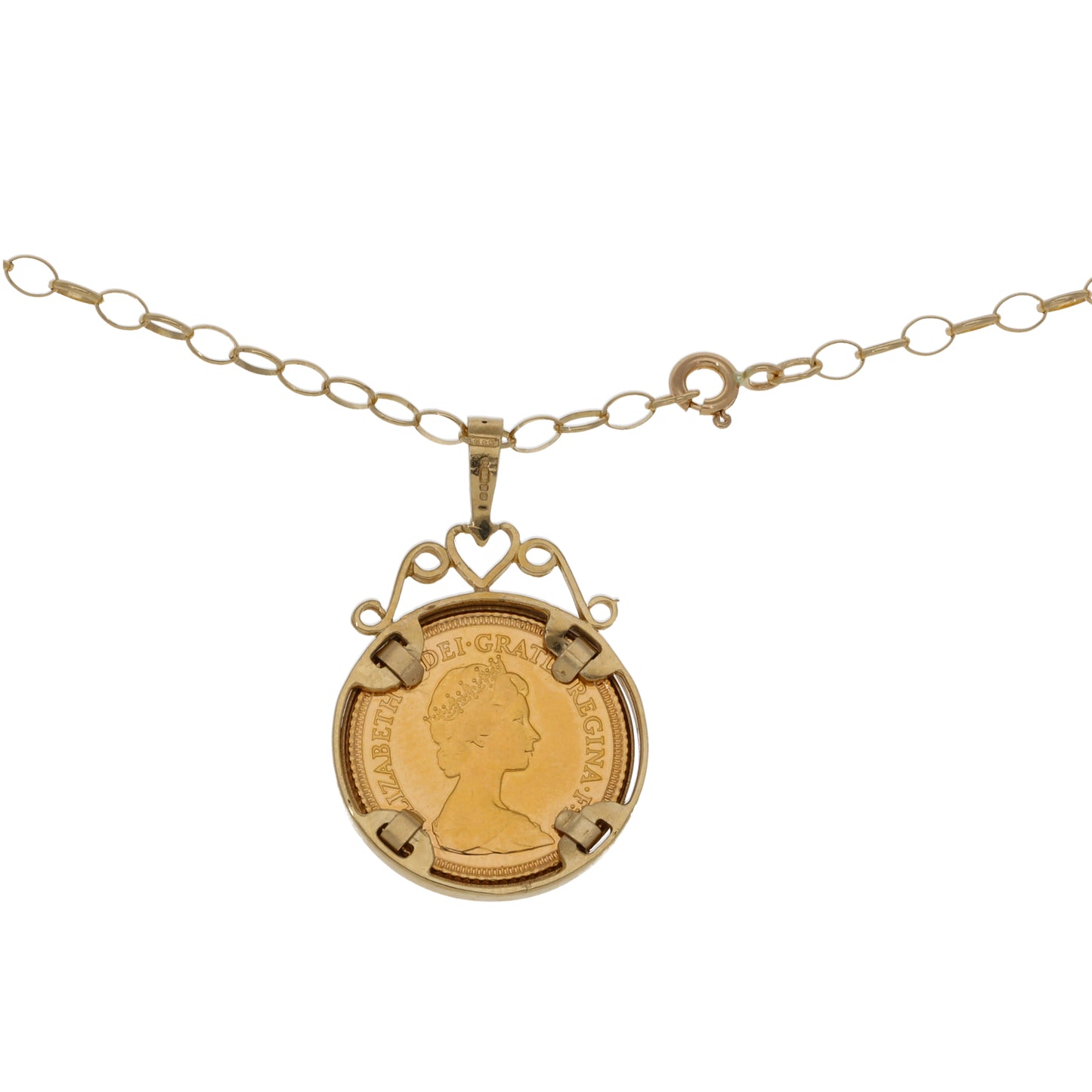 9ct Gold Half Sovereign Coin Pendant With Chain
