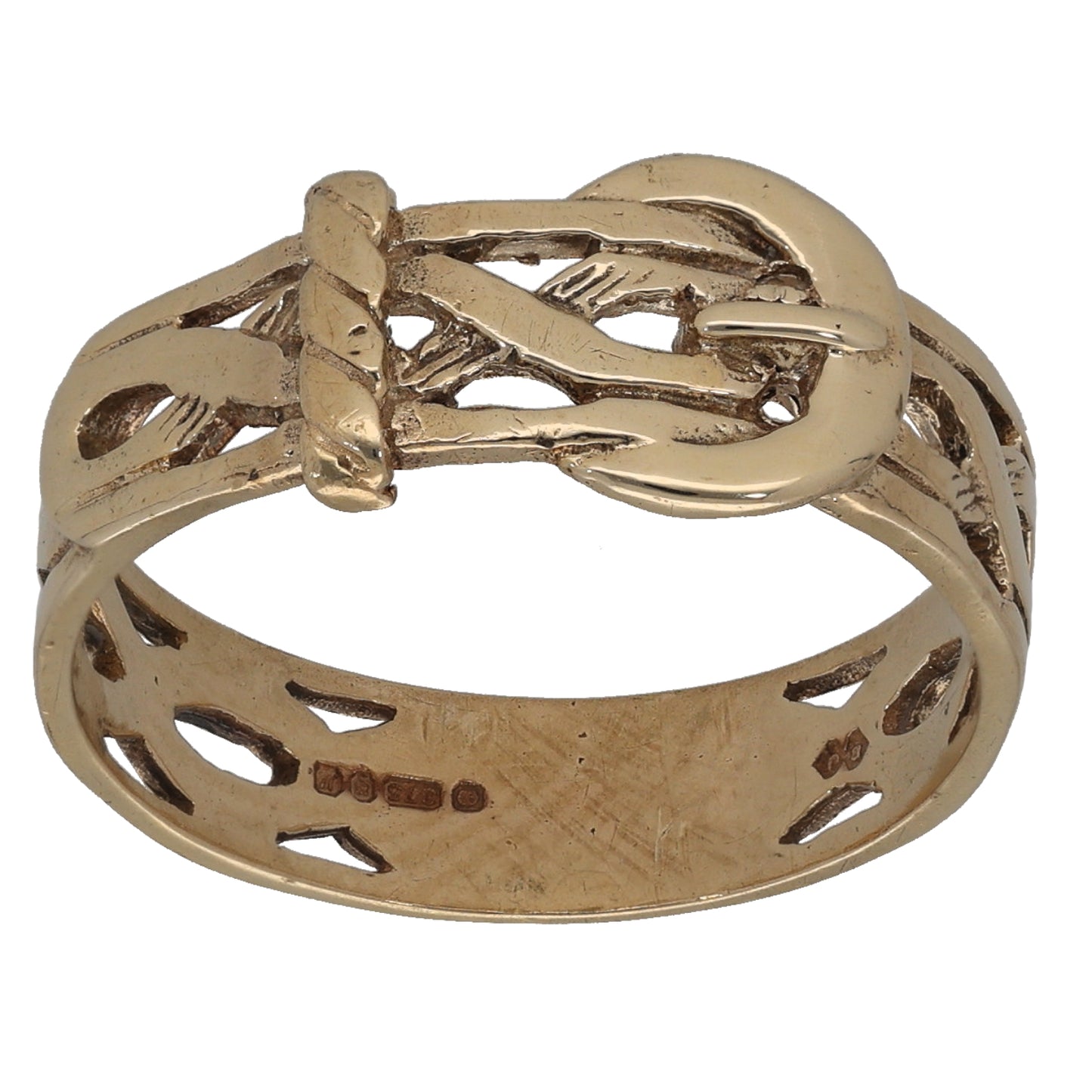 9ct Gold Buckle Ring Size R