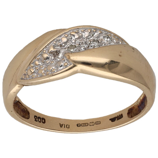 9ct Gold 0.025ct Diamond Dress/Cocktail Ring Size N