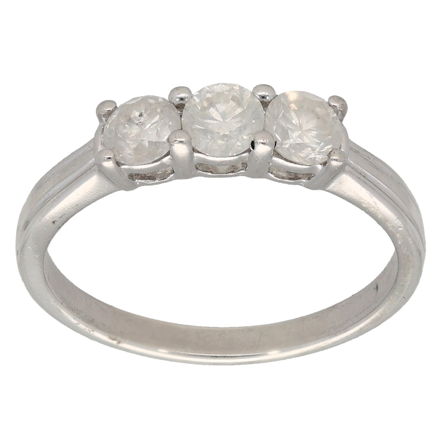 Sterling Silver 0.60ct Diamond Trilogy Ring Size M