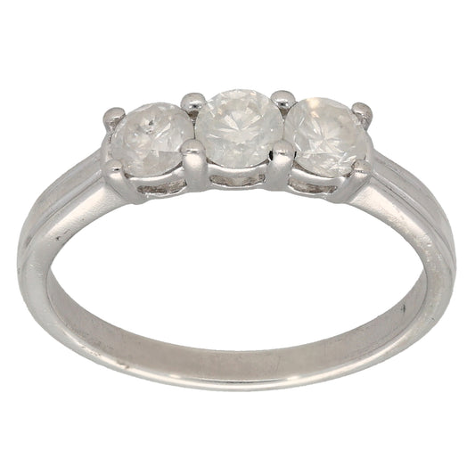 Sterling Silver 0.60ct Diamond Trilogy Ring Size M