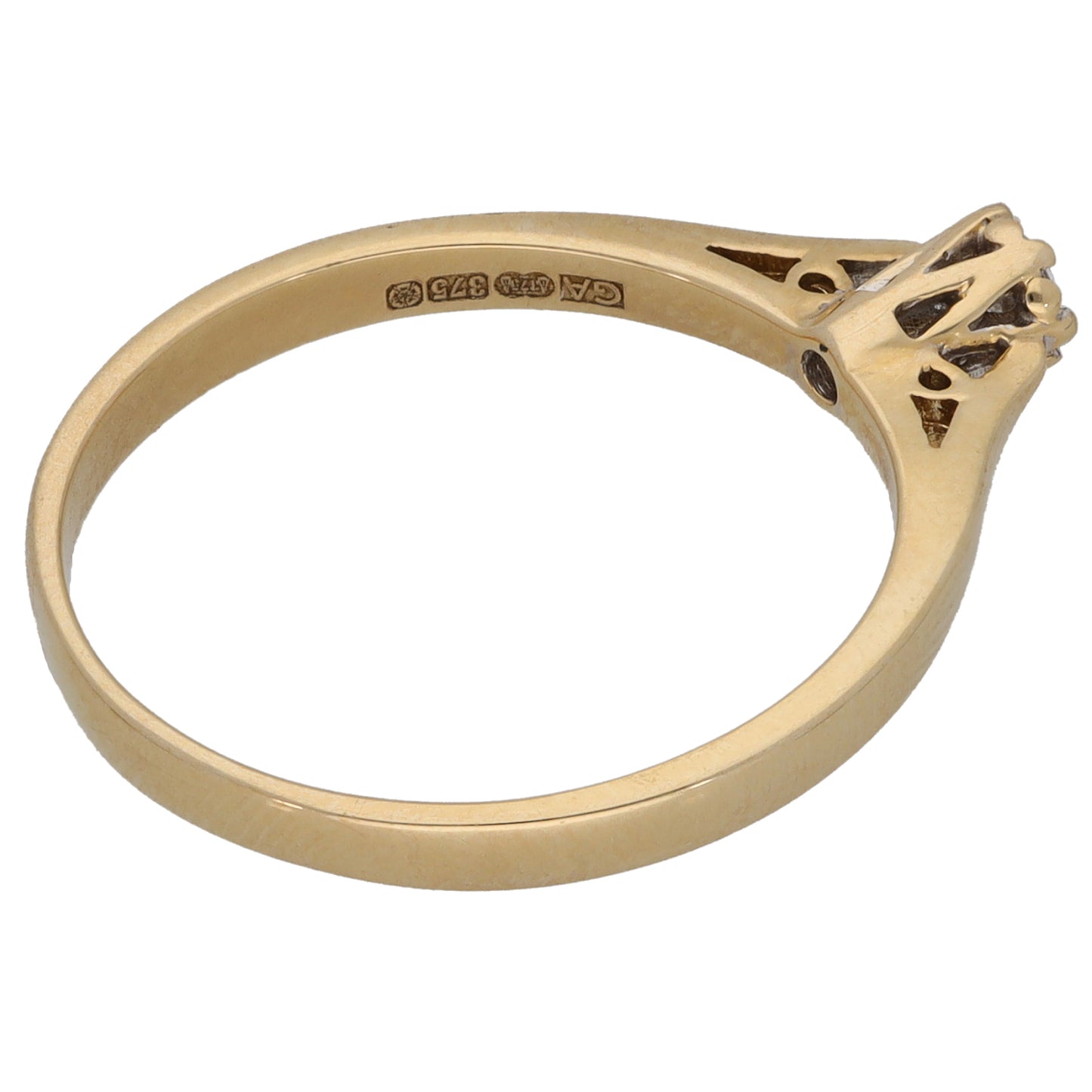 9ct Gold 0.10ct Diamond Solitaire Ring Size P