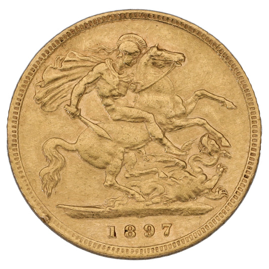 22ct Gold Queen Victoria Half Sovereign Coin 1897