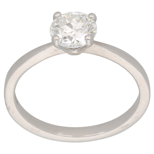 18ct White Gold 0.75ct Diamond Solitaire Ring Size K
