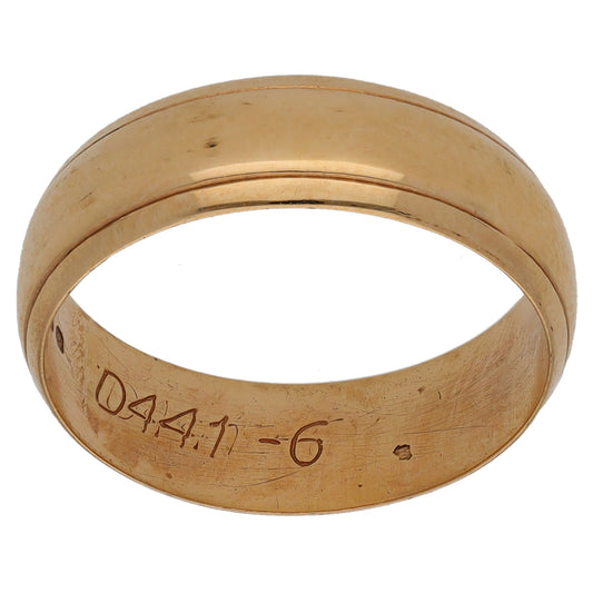 9ct Gold Patterned Wedding Ring Size M