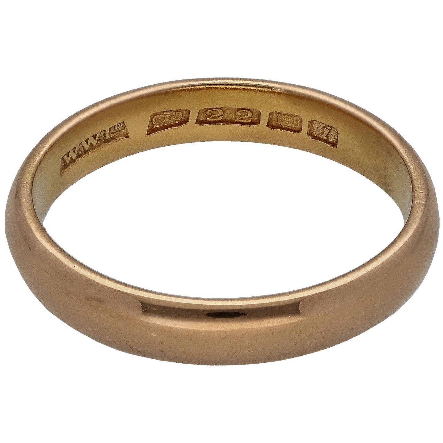 22ct Gold Plain Wedding Ring Size T