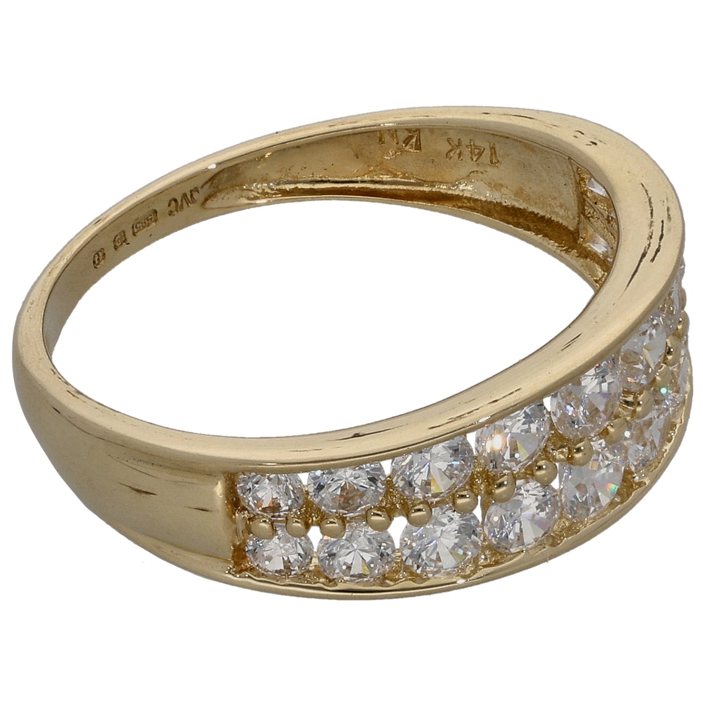 14ct Gold Cubic Zirconia Half Eternity Ring Size N
