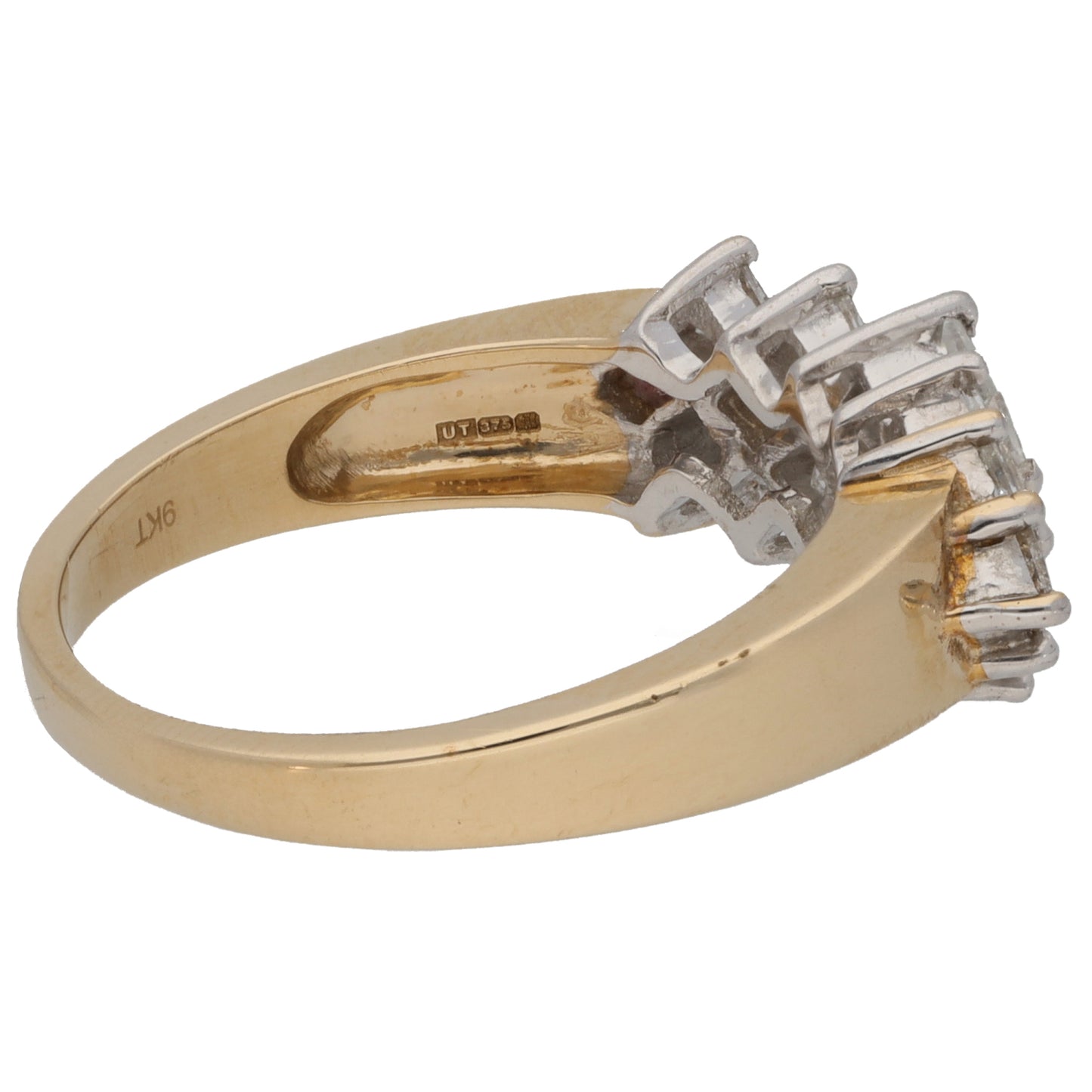 9ct Gold 1.00ct Diamond Dress/Cocktail Ring Size P