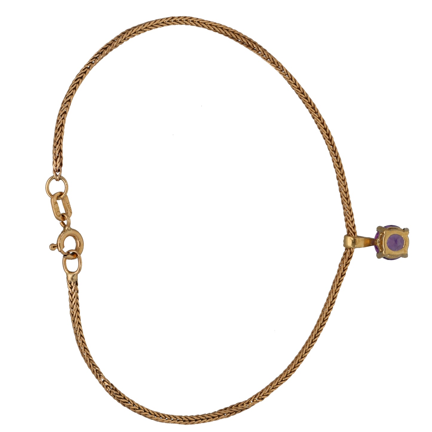 9ct Gold Amethyst Fancy Bracelet