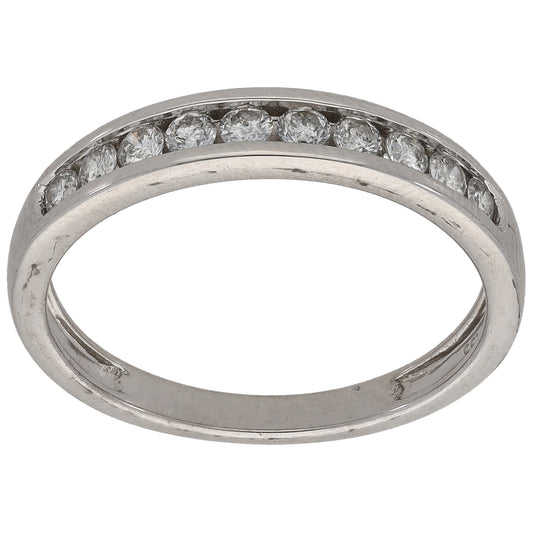 9ct White Gold 0.33ct Diamond Half Eternity Ring Size N