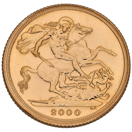 22ct Gold Queen Elizabeth II Full Sovereign Coin 2000