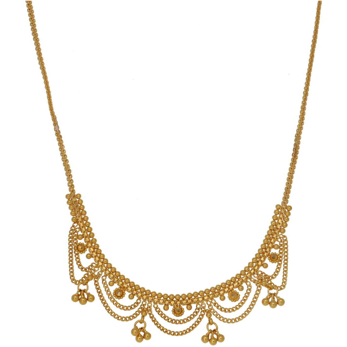 New 22ct Gold Chocker Drop Necklace 18"