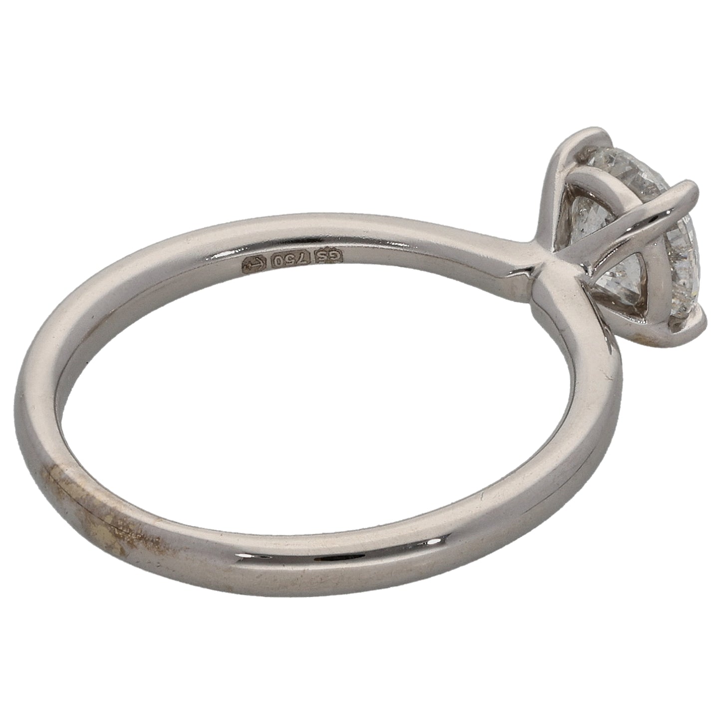 18ct White Gold 1.10ct Diamond Solitaire Ring Size N