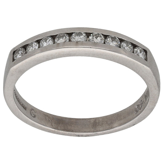 18ct White Gold 0.25ct Diamond Half Eternity Ring Size H