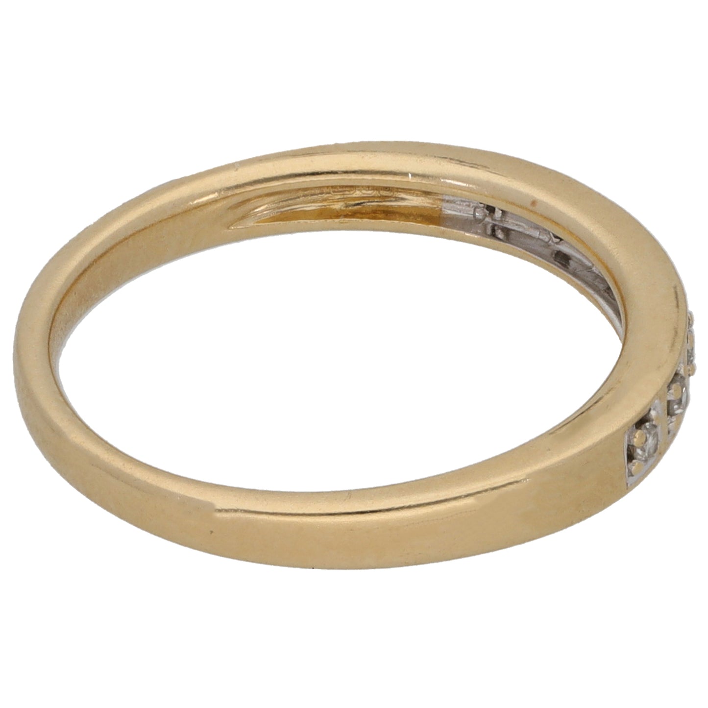 9ct Gold 0.035ct Diamond Half Eternity Ring Size N