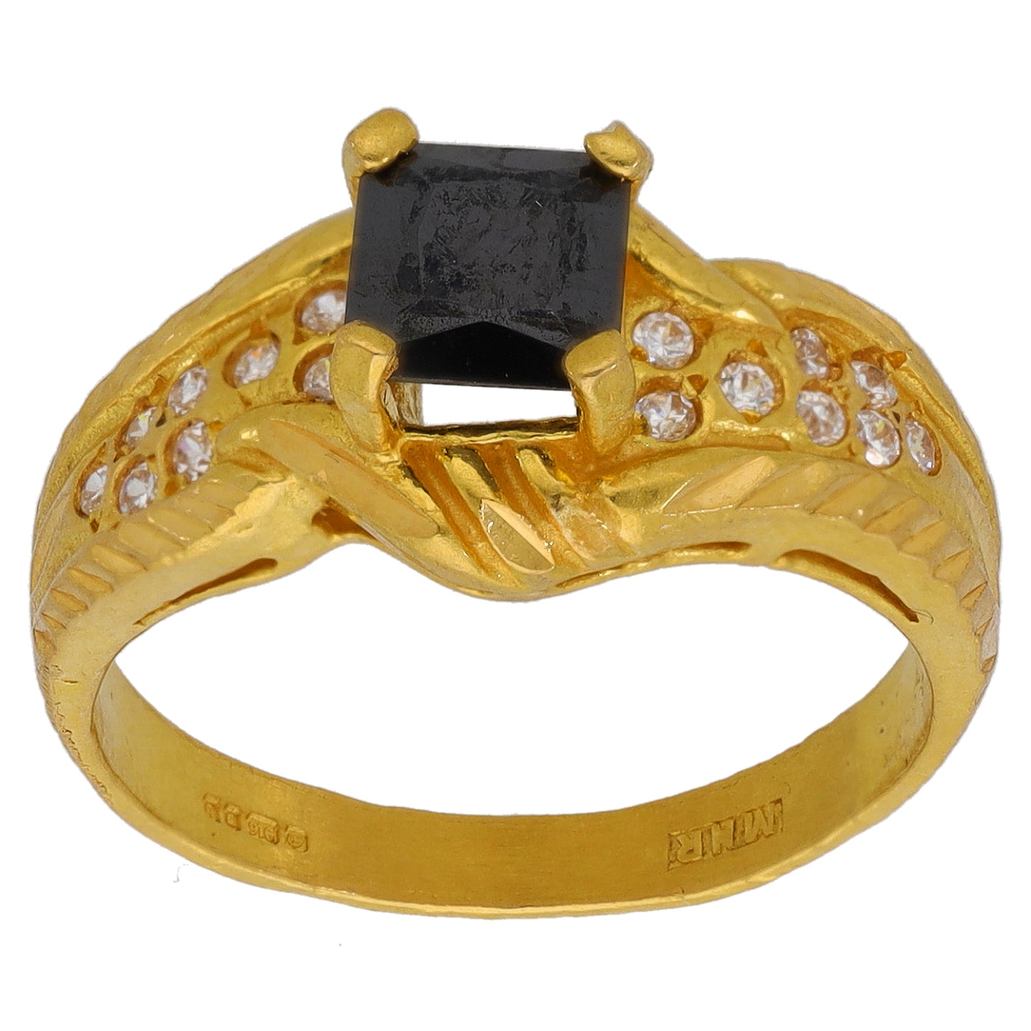 22ct Gold Imitation Gems Dress/Cocktail Ring Size N