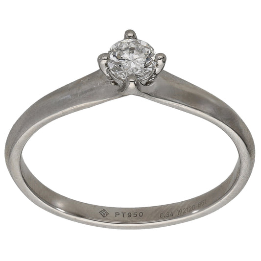 Platinum 0.34ct Diamond Solitaire Ring Size S