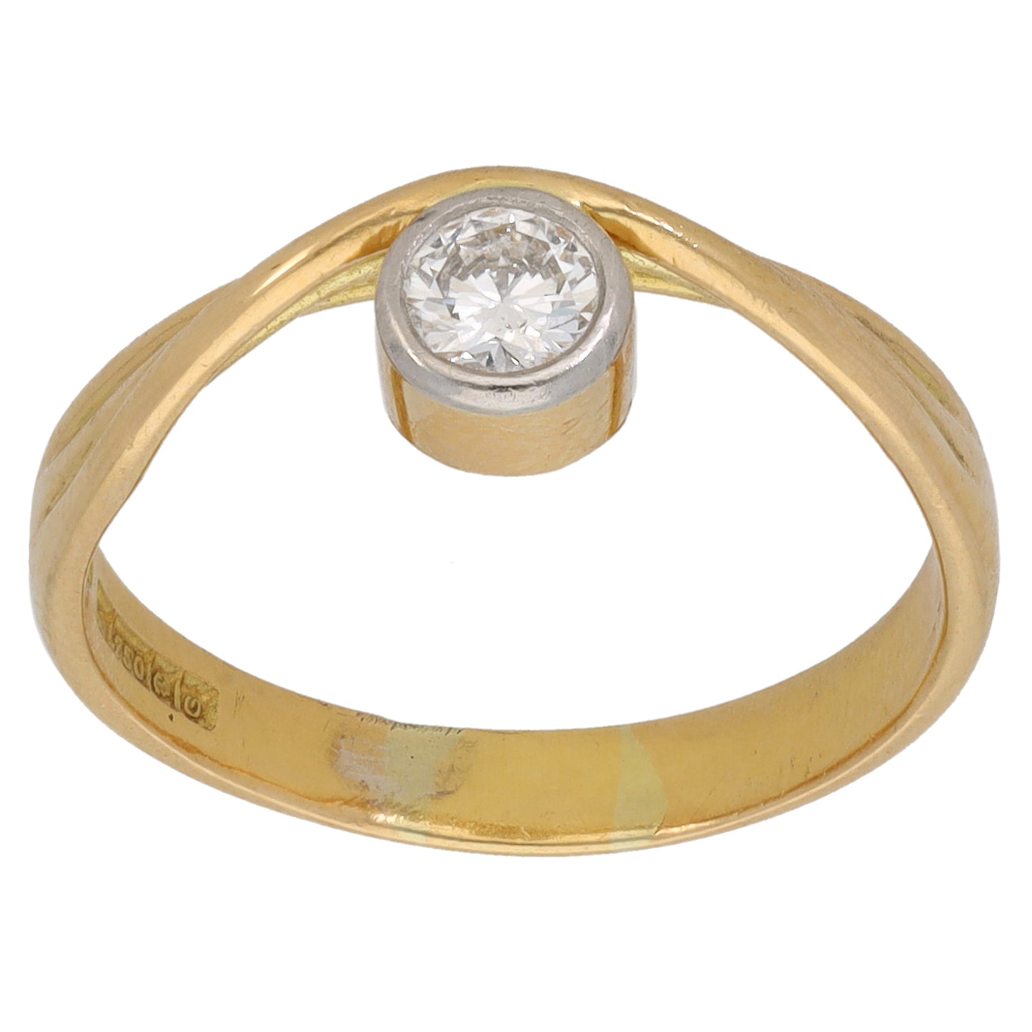 18ct Gold 0.25ct Round Diamond Solitaire Ring Size M