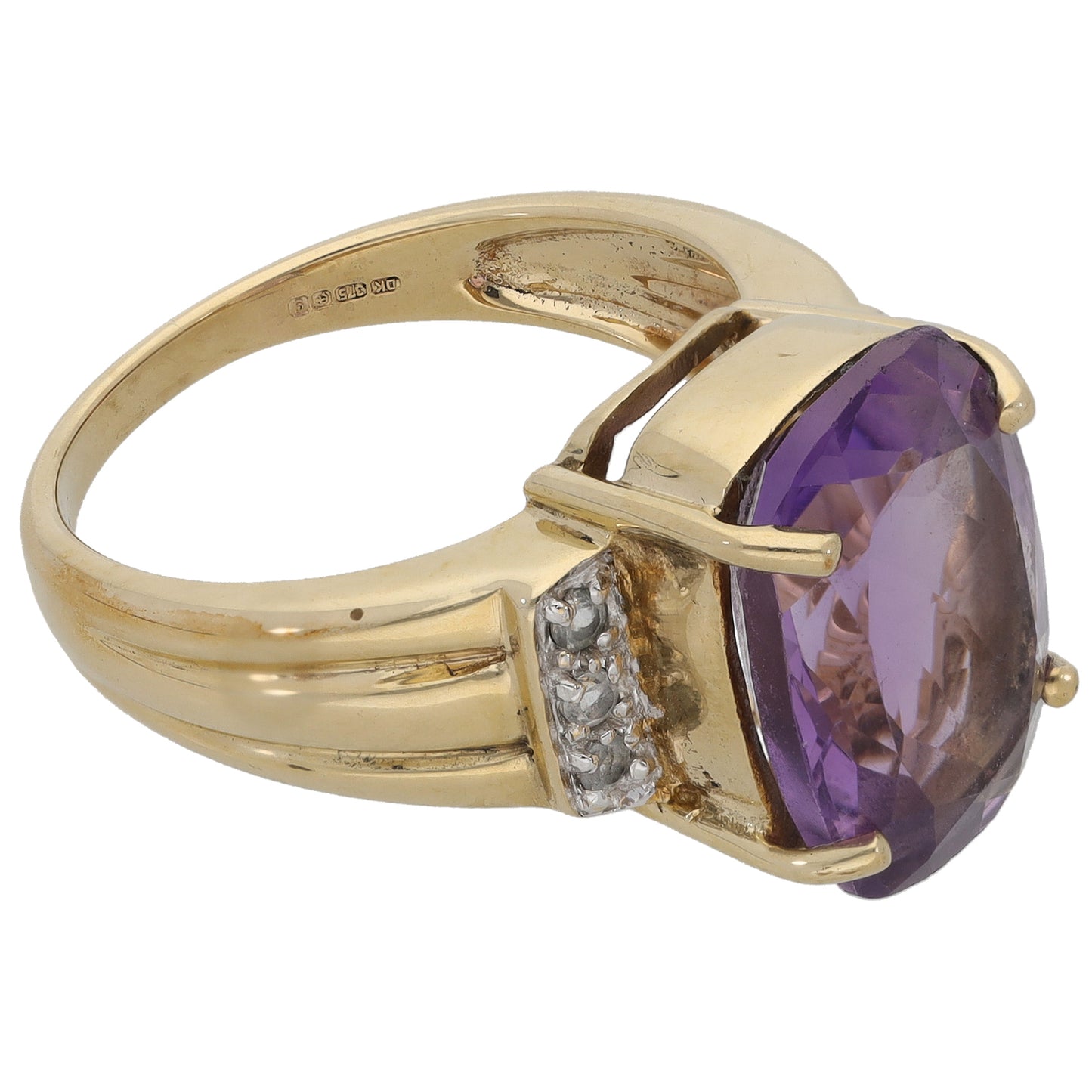 9ct Gold Amethyst & Topaz Dress/Cocktail Ring Size N