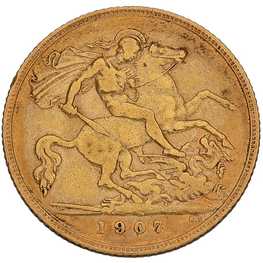 22ct Gold King Edward VII Half Sovereign Coin 1907