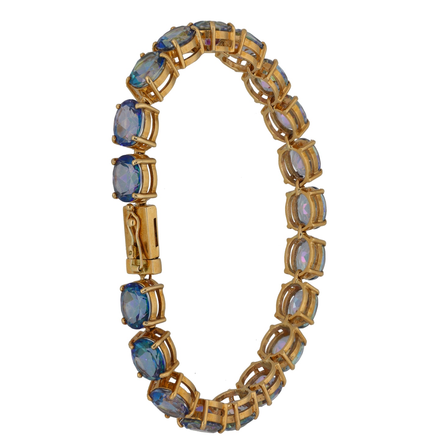 9ct Gold Coated Topaz Fancy Stone Set Bracelet