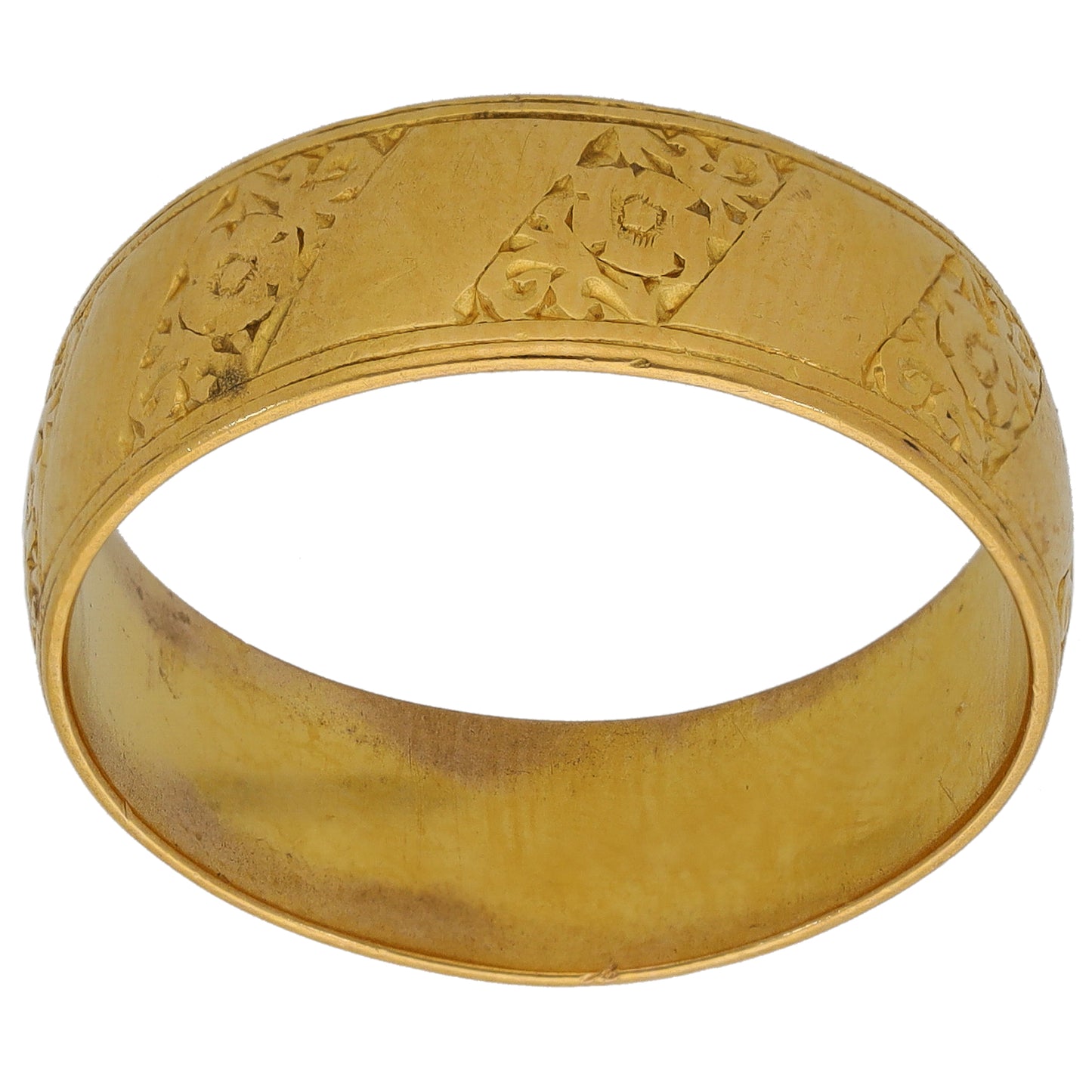 22ct Gold Patterned Wedding Ring Size Q