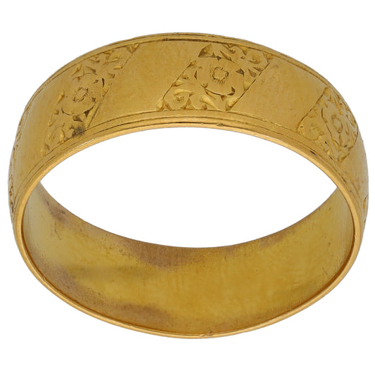 22ct Gold Patterned Wedding Ring Size Q