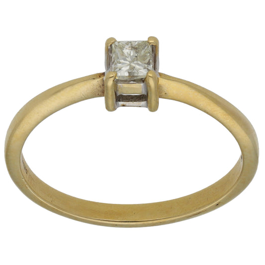 9ct Gold 0.25ct Diamond Solitaire Ring Size R