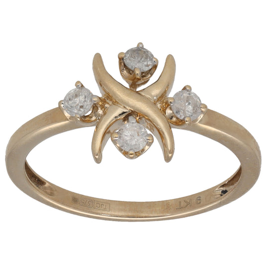 9ct Gold 0.24ct Diamond Alternative Ring Size M