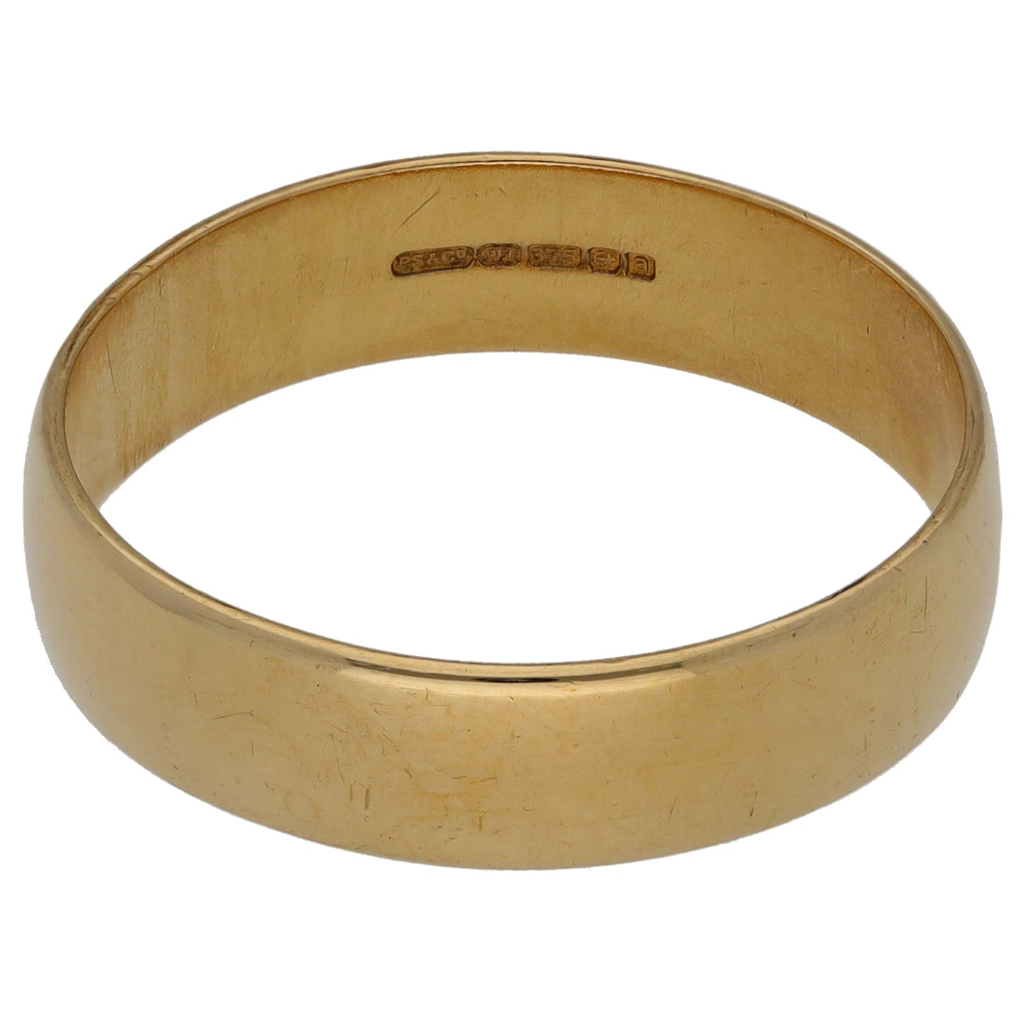 9ct White Gold Plain Wedding Ring Size S