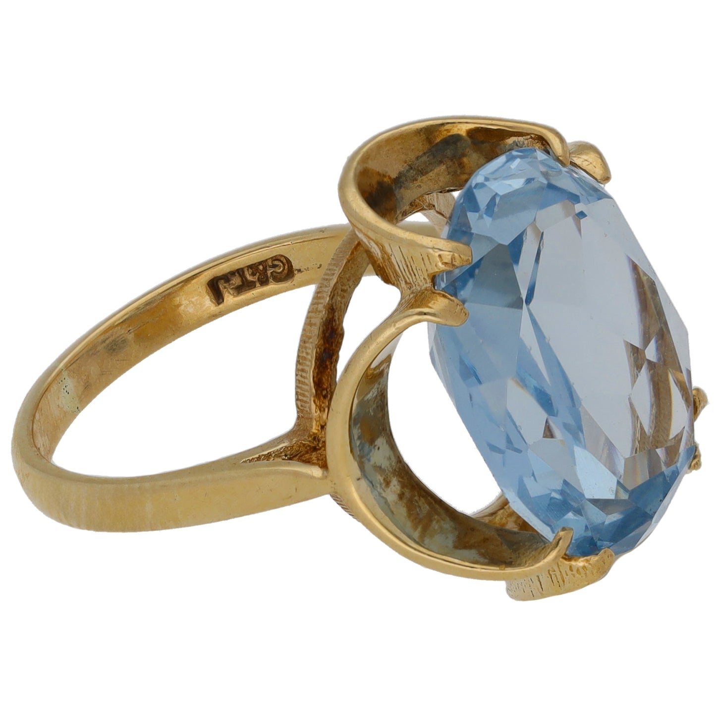 9ct Gold Imitation Single Stone Ring Size M