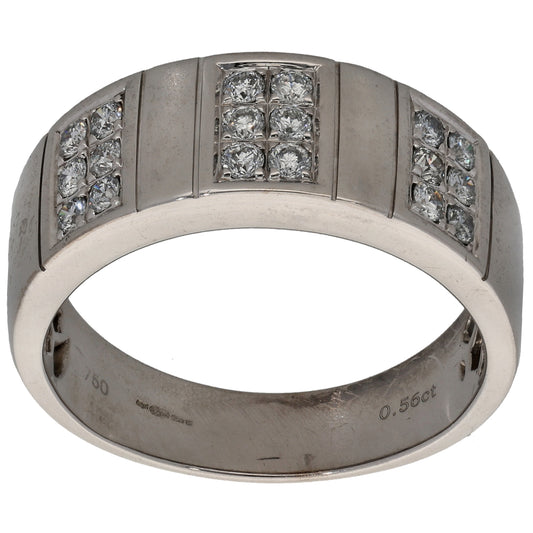 18ct White Gold 0.56ct Diamond Alternative Ring Size U