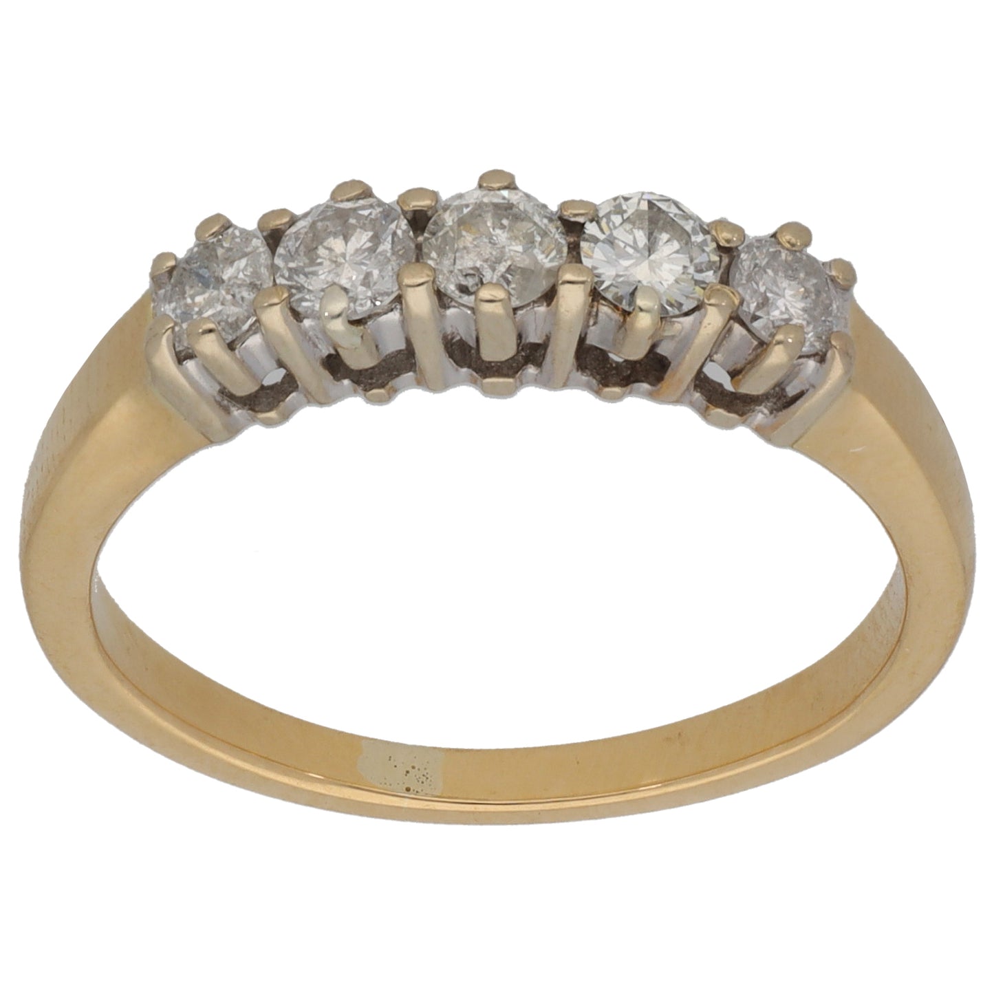 18ct Gold 0.44ct Diamond Half Eternity Ring Size O