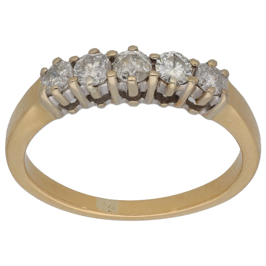 18ct Gold 0.44ct Diamond Half Eternity Ring Size O