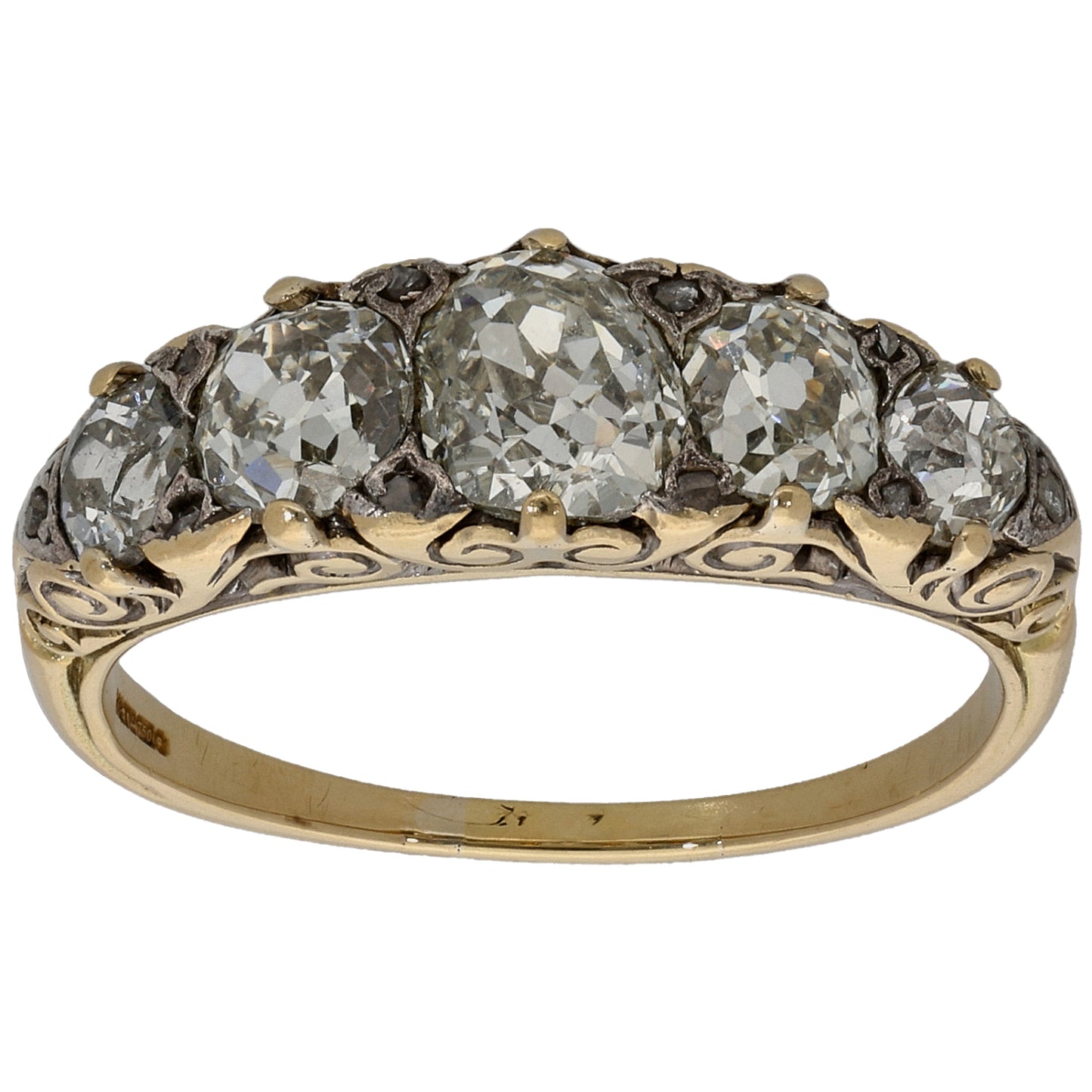 18ct Gold 2.14ct Diamond Half Eternity Ring Size O