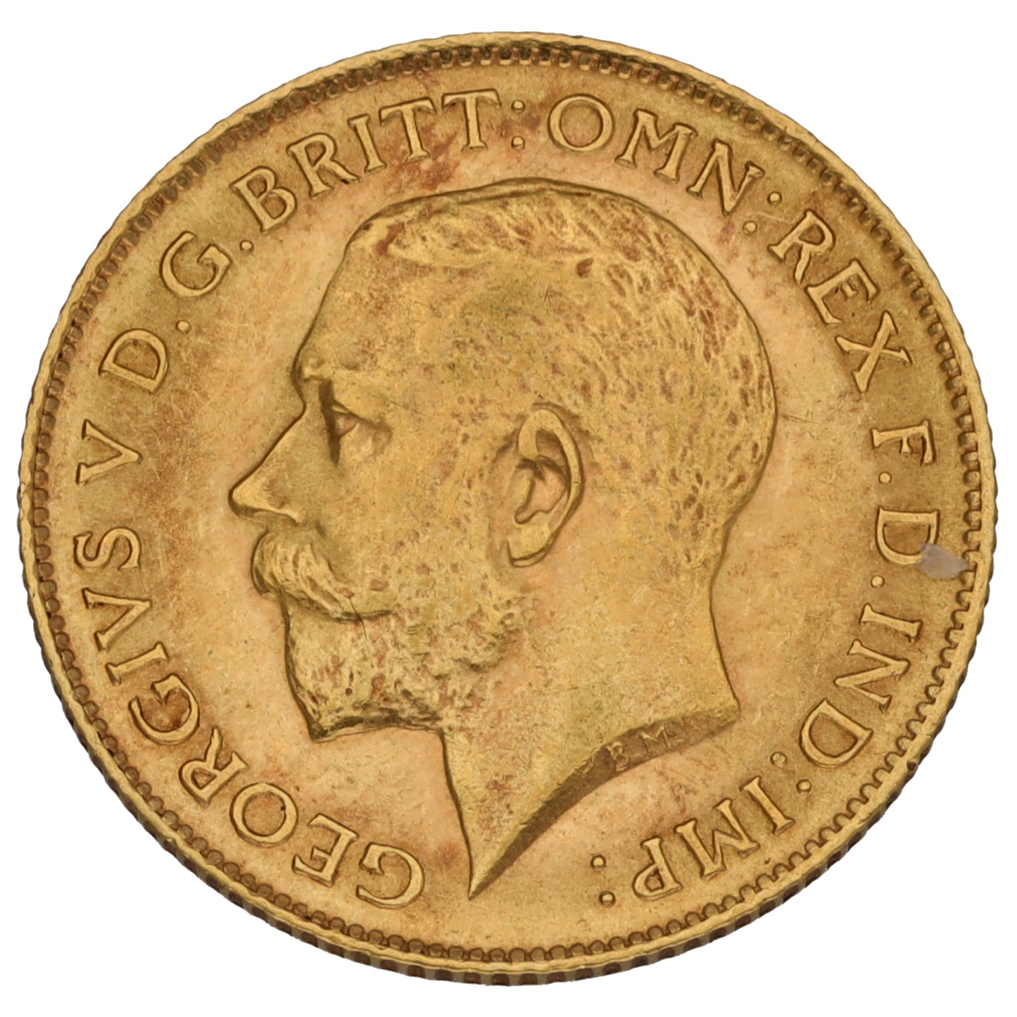 22ct Gold King George V Half Sovereign Coin 1914