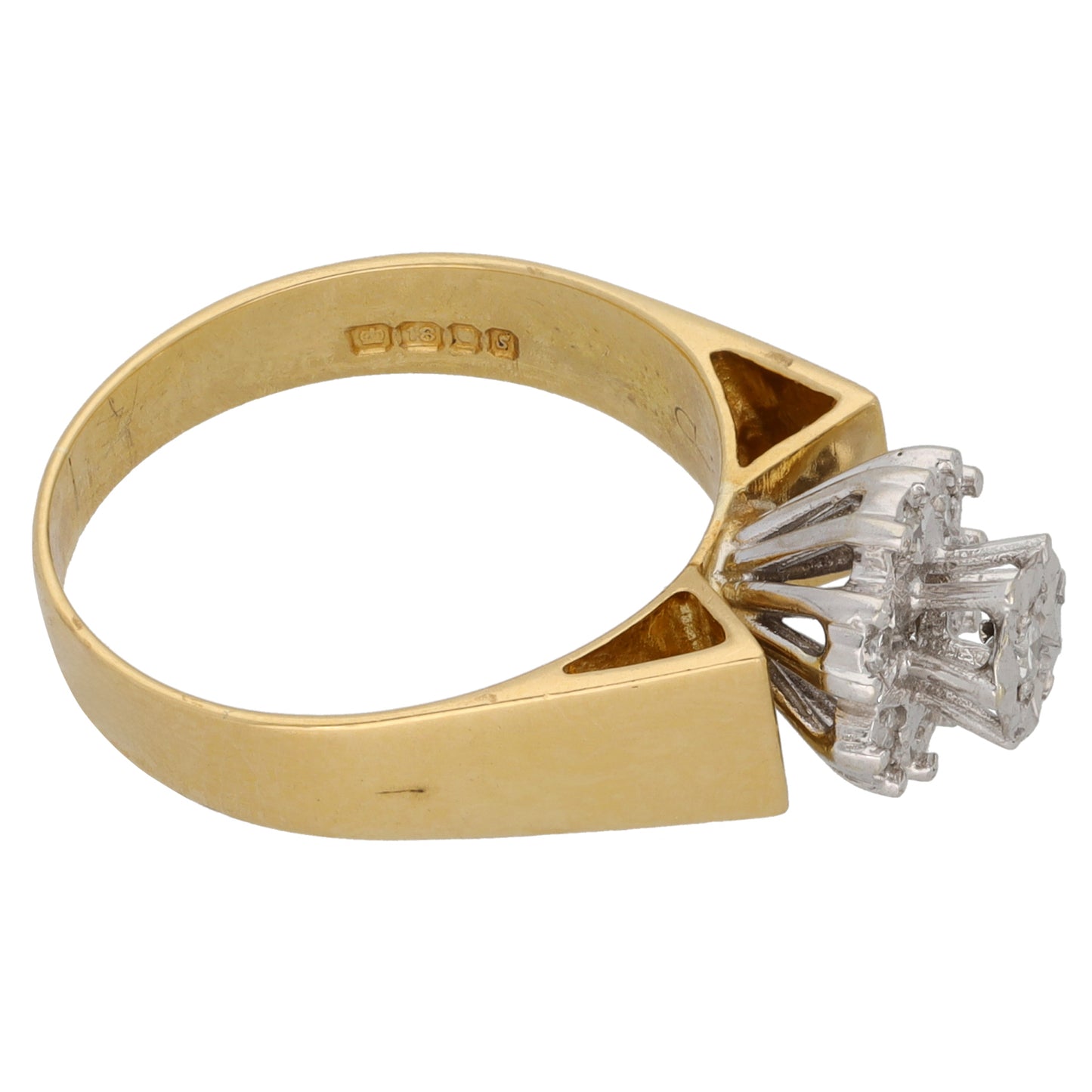 18ct Gold 0.07ct Diamond Cluster Ring Size N