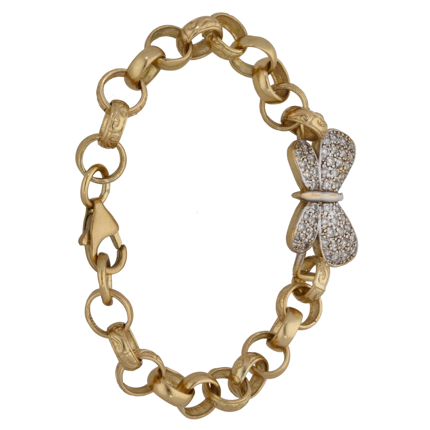 9ct Gold Cubic Zirconia Belcher Bracelet