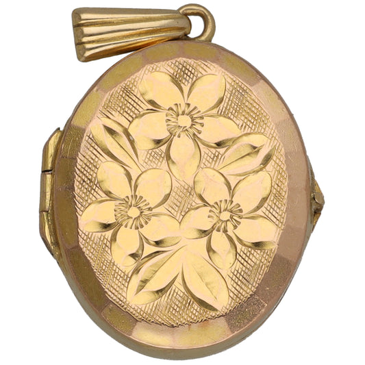 9ct Gold Patterned Locket Pendant