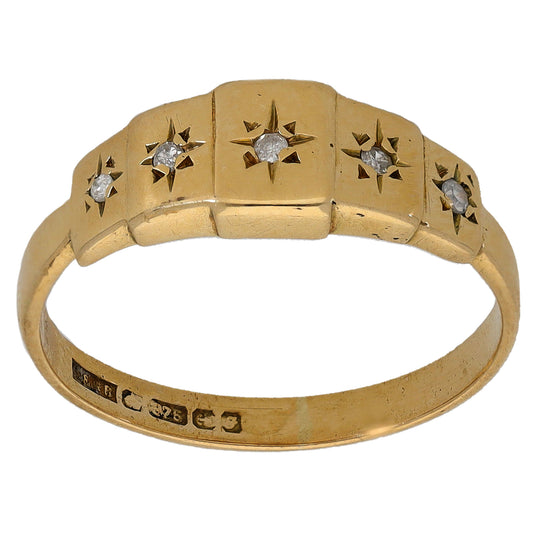 9ct Gold 0.05ct Diamond Half Eternity Ring Size O