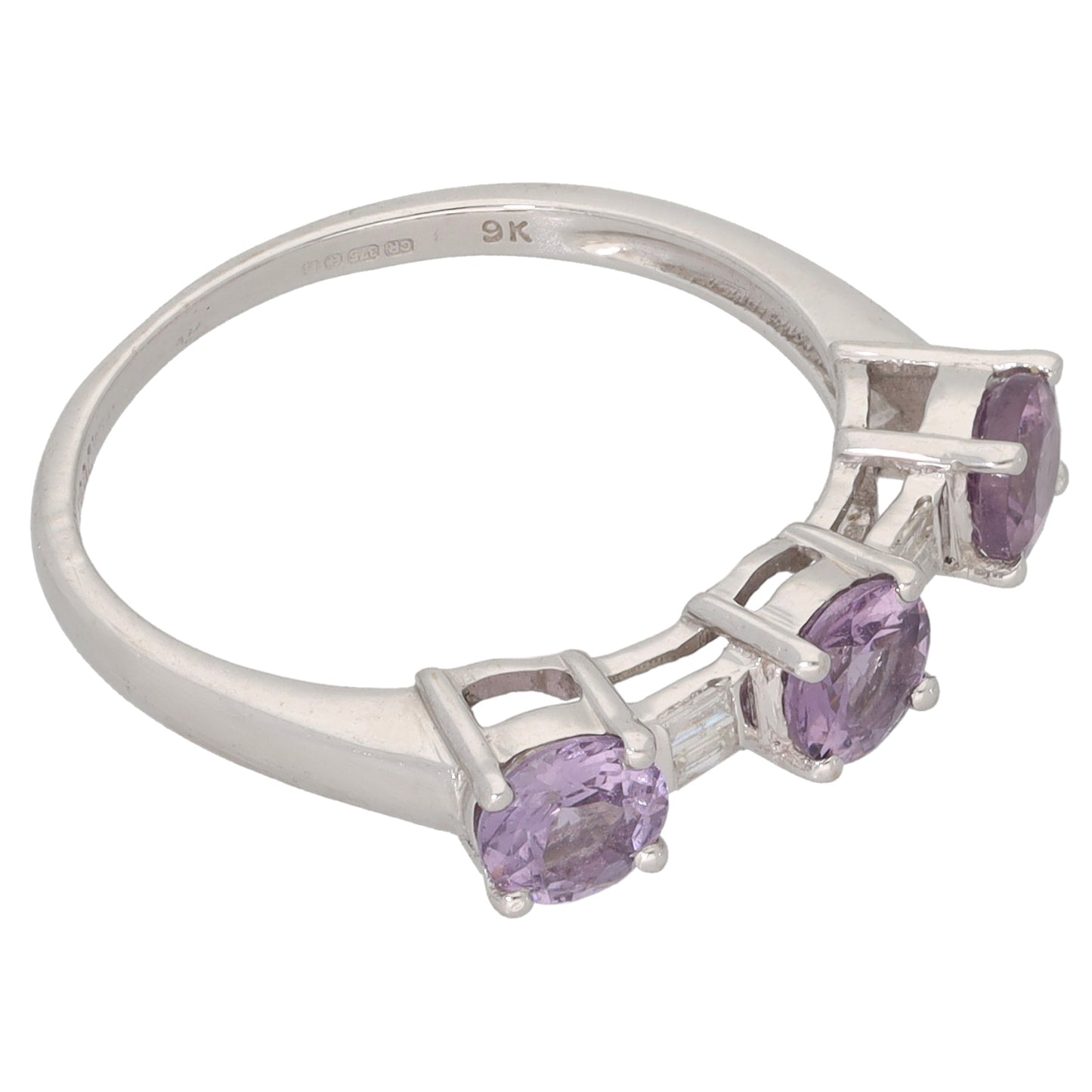 9ct White Gold Imitation Dress/Cocktail Ring Size N