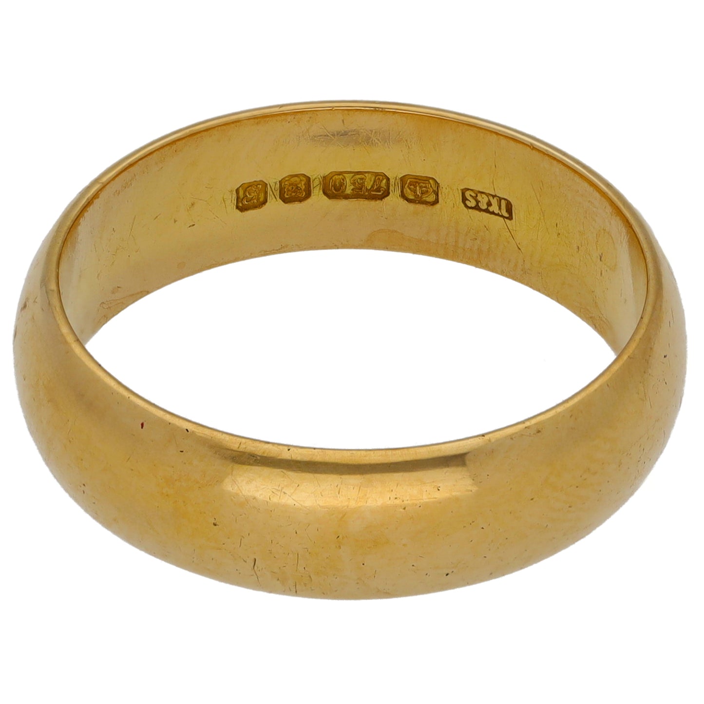 18ct Gold Plain Wedding Ring Size P