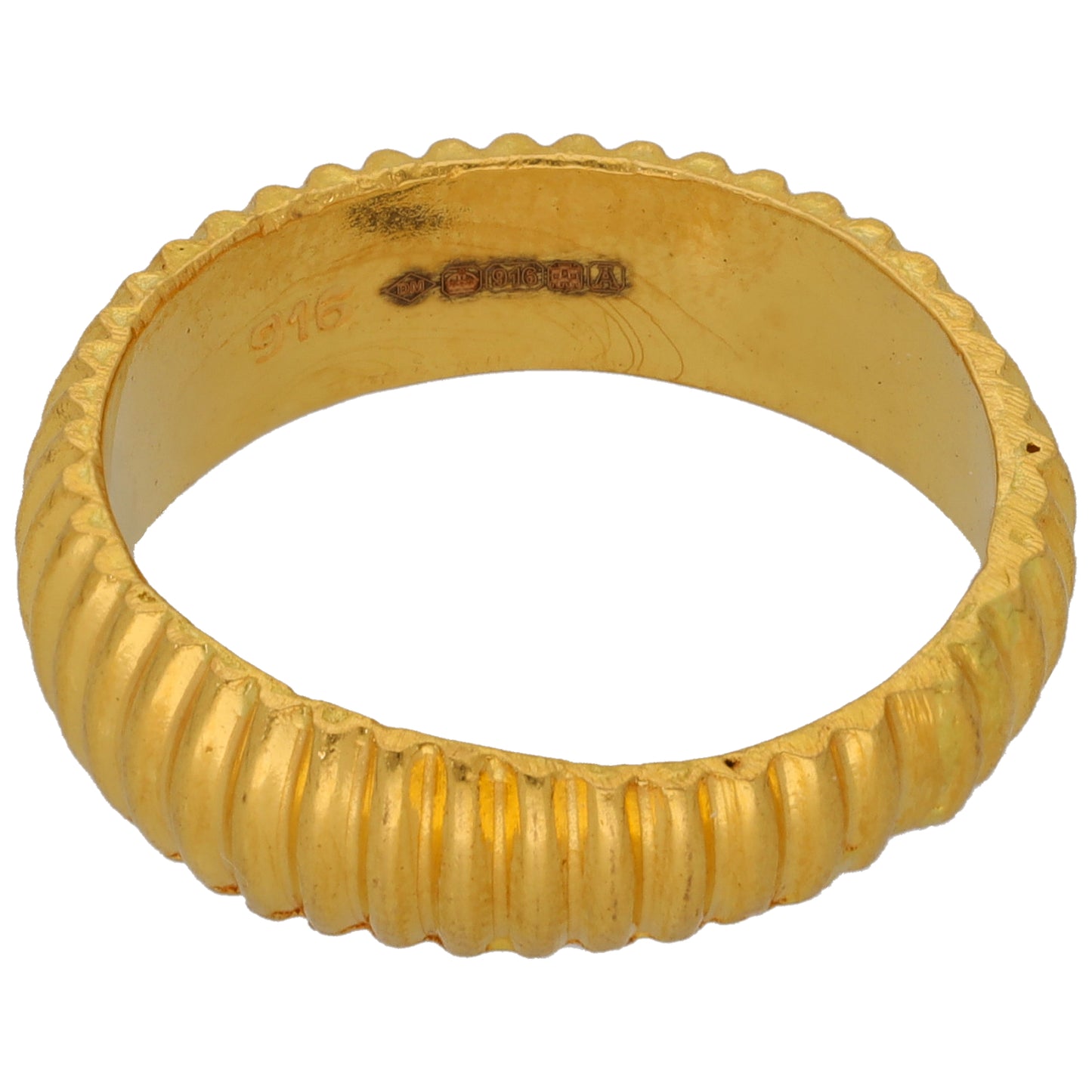 New 22ct Gold Rigged Band Ring