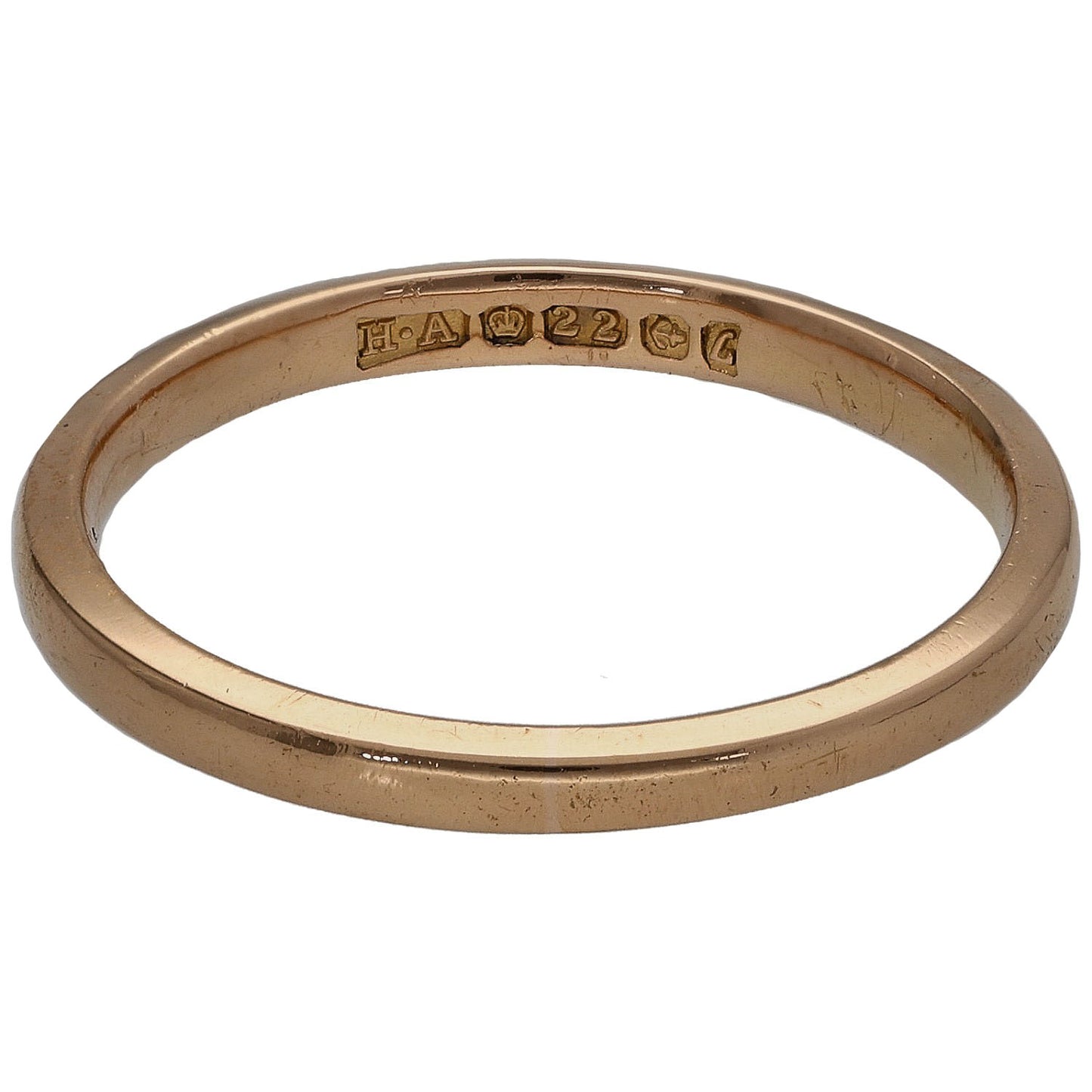 22ct Gold Plain Wedding Ring Size O